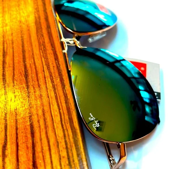 COPY - Ray-Ban Aviator Blue Mirror: NEW- Tags - Picture 2 of 8